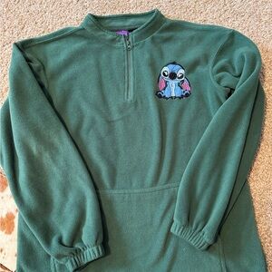 Disney Stitch Green Fleece with Blue Character Embroidery
